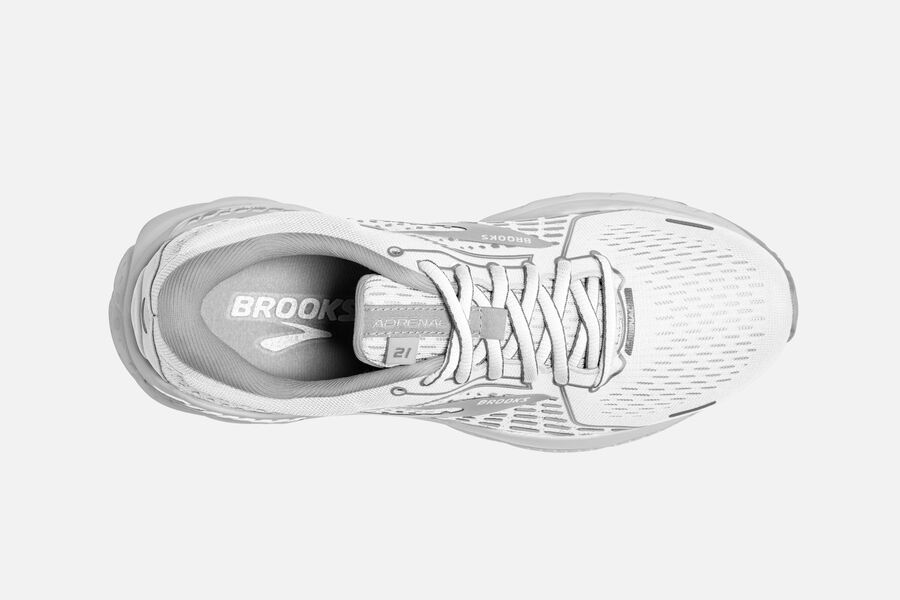 Brooks Adrenaline Gts 21 Road Loopschoenen Dames - Wit/Grijs - 941560RHQ